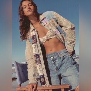 Free People Tricia Fix Patchwork Craft Shirt XS/S 
❤️SOLD OUT❤️